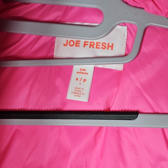 Joe Fresh Kids Neon Pink Puffer Jacket Size S/M 6 - Picture 5 of 11
